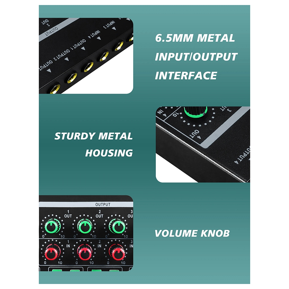 Headphone Amplifier - (MEOF] -LQ04 4-Kanal-Mixer 4-Kanal-Kopfhörerverstärker Soundkarten-Mixer Aufnahmeschnittstelle