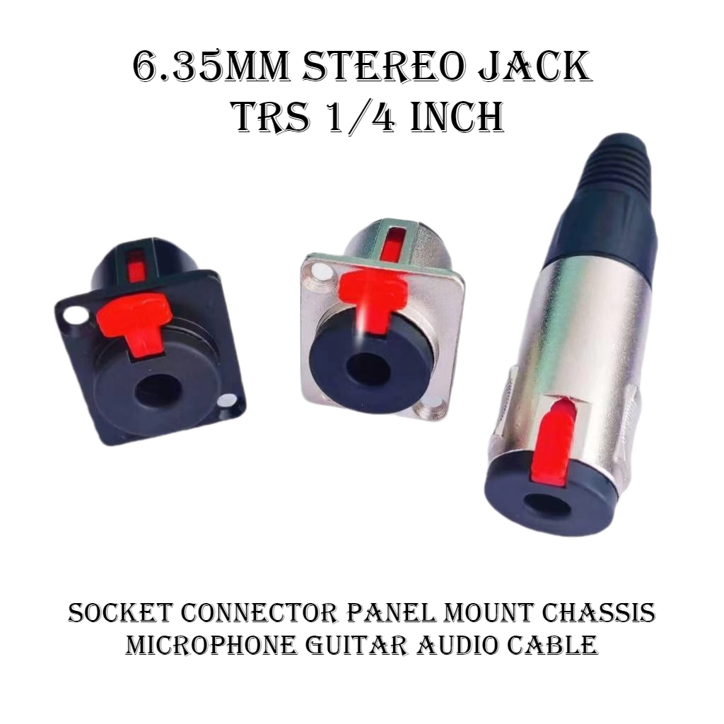 Trs Cable - 1 Stück 6,35mm Stereo-Buchse TRS 1/4