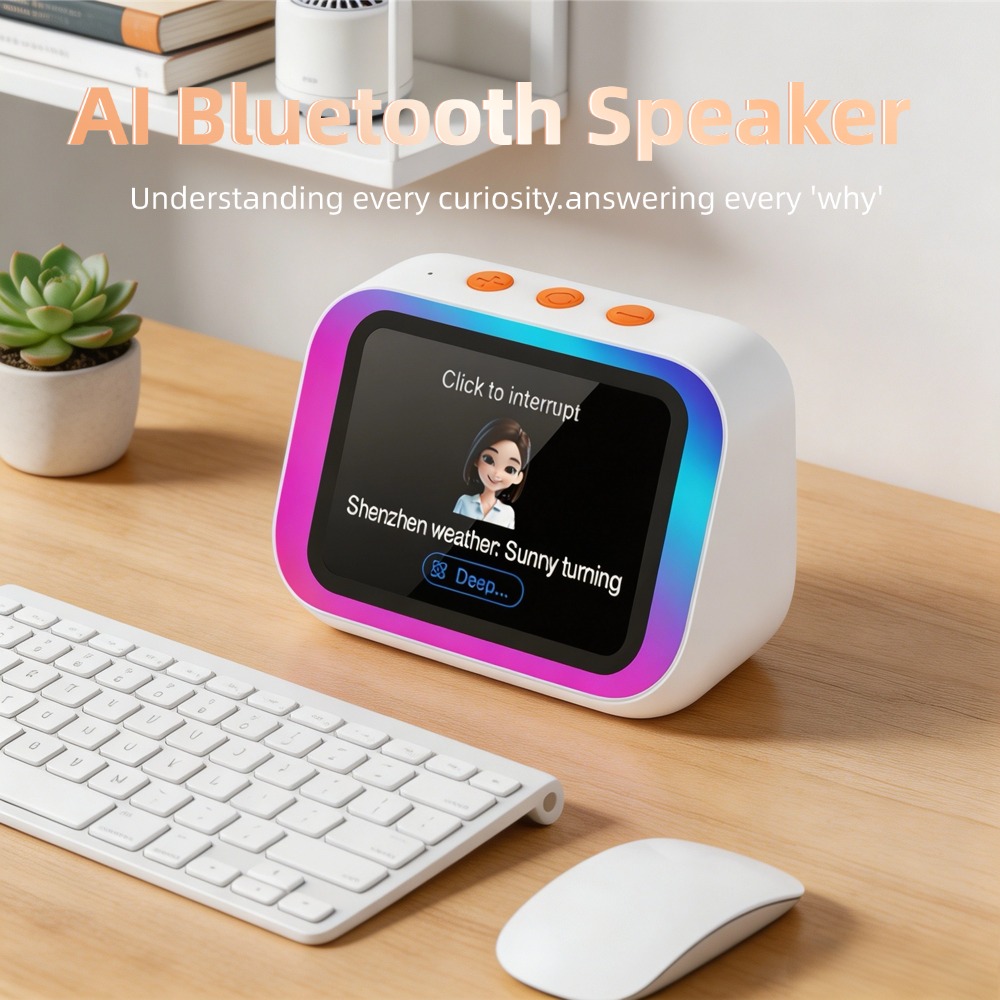 Full Range Speaker - KI-Bluetooth-Lautsprecher 5.4 mit KI-Sprachassistent, HD-Touchscreen-Display, elektronischem