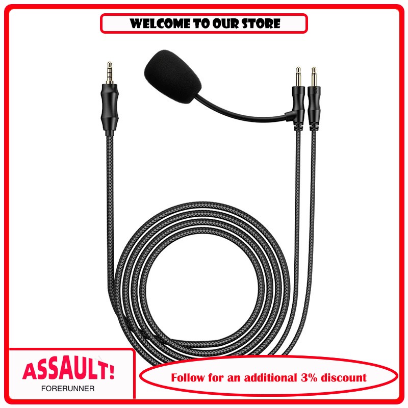 Trs Cable - FiiO LL-3.5A Gaming-Kopfhörer mit Mikrofon, Upgrade-Kabel,