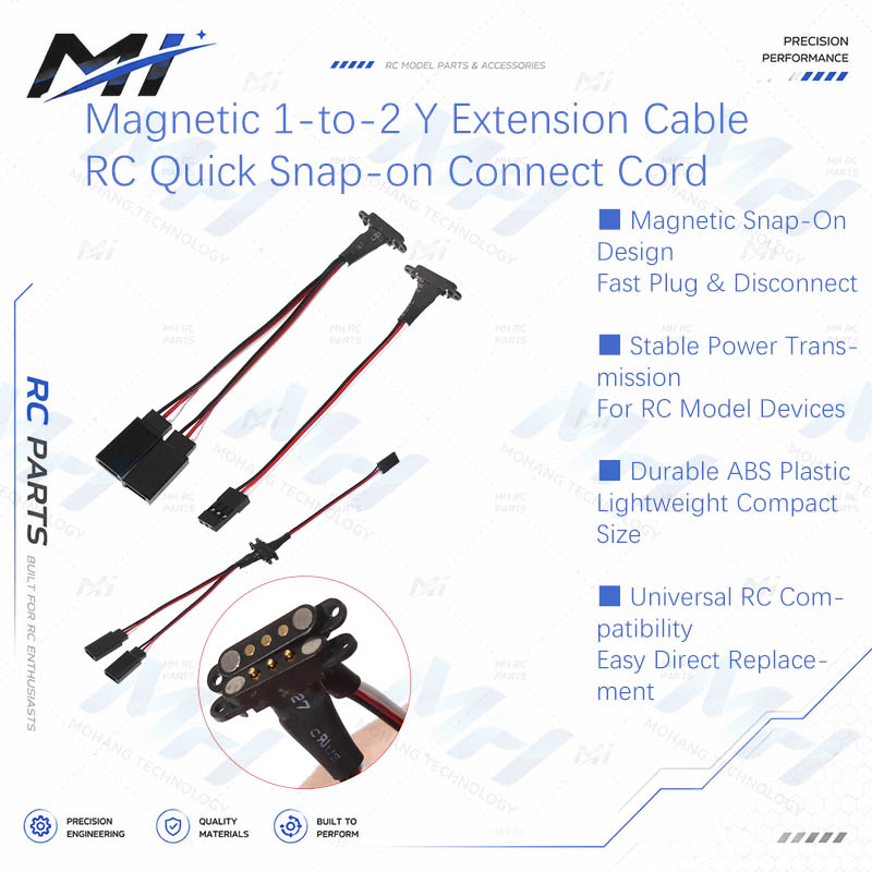 Rca Cable - Magnetisches 1-zu-2 Y-Verlängerungskabel mit JR-Stecker und